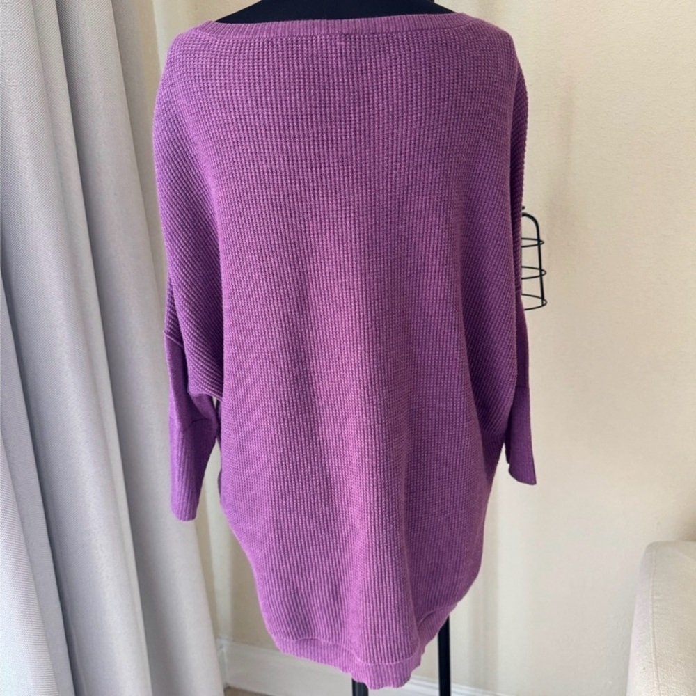 Eileen Fisher Purple Cotton Knit Sweater Relaxed Minimalist Small - Picture 6 of 8